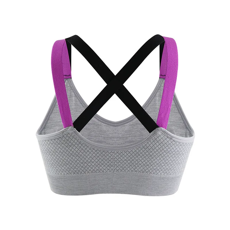 Women's Back Breathable Mesh Sports Bra Shockproof Skin-Friendly Gathered Chest Fitness Running Workout Yoga Wear Vest Bra