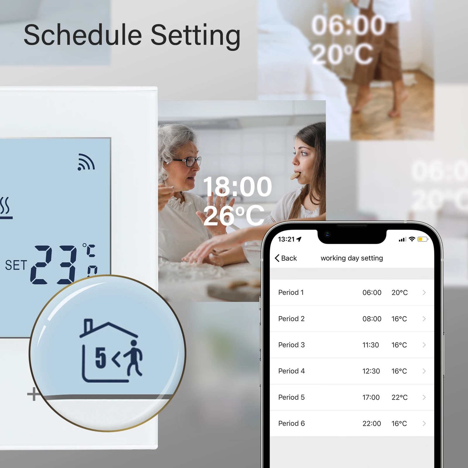 Beok Tuya WiFi Thermostat, Elektrische Boden Heizung Wasser Gas Kessel Temperatur Regler Arbeit mit Alexa,Google Hause, alice