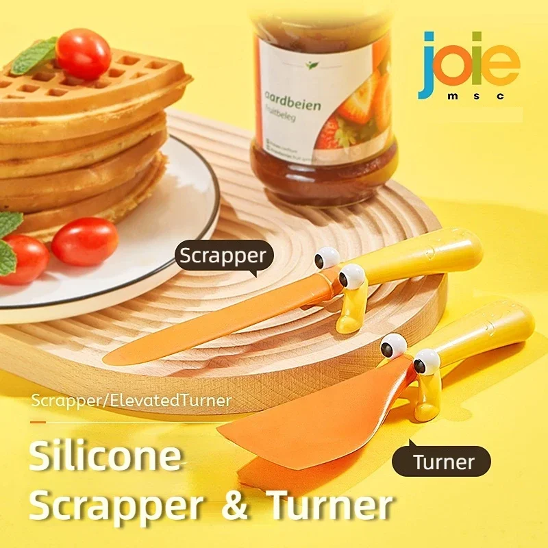 Joie Silicone Scraper Turner Peekaboo Butter Jam  Small Scraper Mixing Butter Cream Stirring Scraping  Spatula Kitchen Gadgets