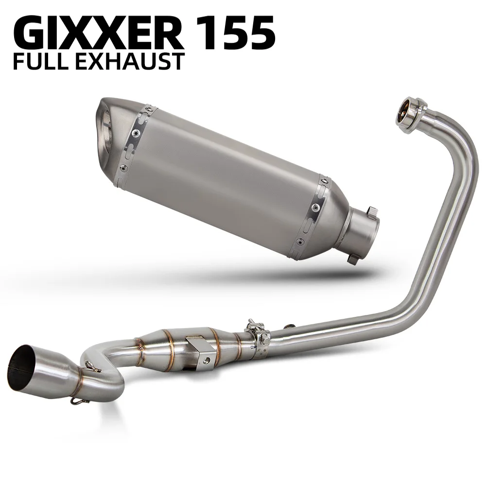 Silenciador de escape para motocicleta Gixxer 150/SF150 Gixxer 155/SF155, sistema completo de escape para motocicleta, kit de tubo de escape para motocicleta de calle.