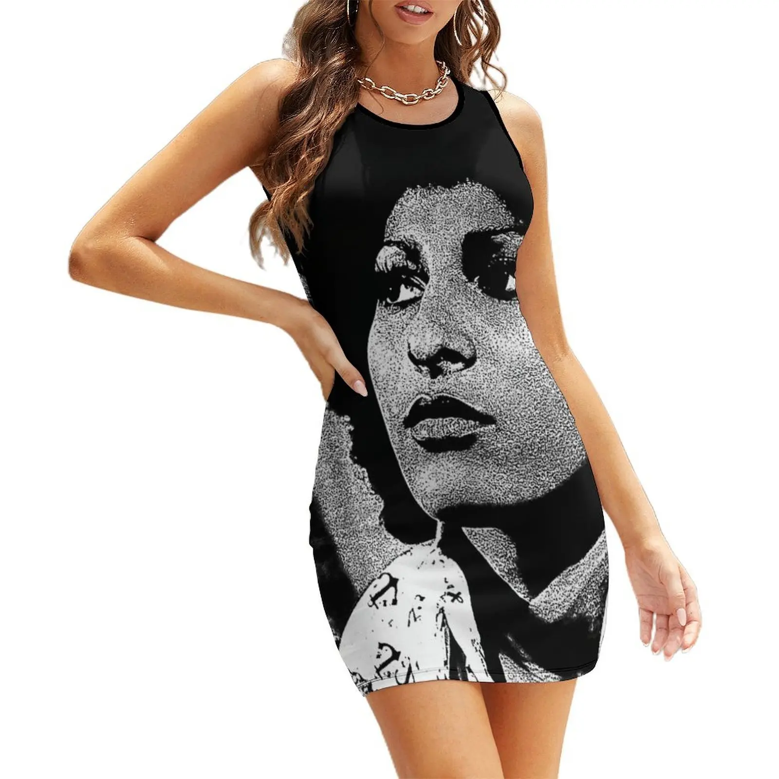 

FOXY BROWN AFRO Sleeveless Sundress Aesthetic clothing Woman fashion party dresses woman Dress woman