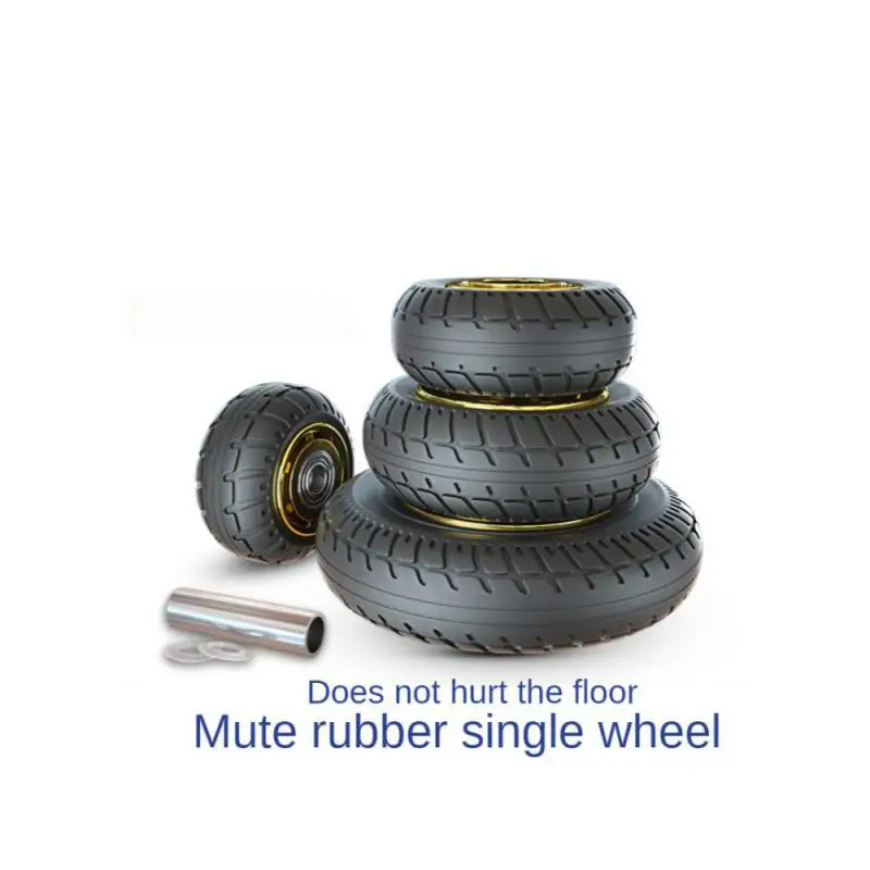 1 Pcs 8 Inch Heavy-Duty Caster Rubber Gold-Plated/Humvee/TPR Width 50mm Silent Wheel Universal Trolley Industrial Trailer Single