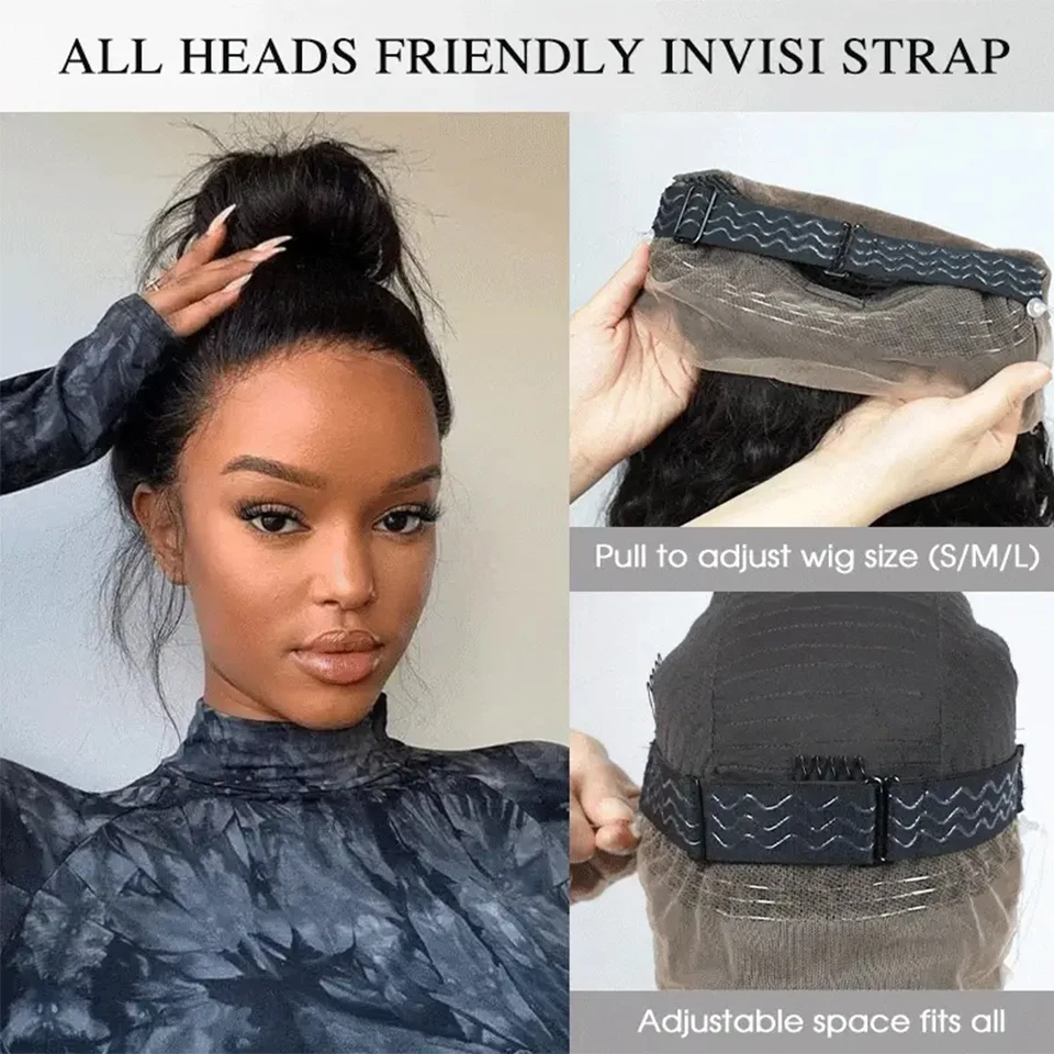 250 Density Invisible Strap 360 Full Hd Lace Front Human Hair Wig Straight Frontal Wigs Pre Plucked Glueless Wig Ready To Wear