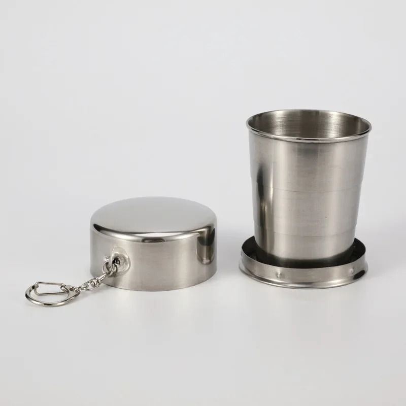 75/150/250ml stainless steel folding telescopic travel mini water cup outdoor portable kitchen items drinkware