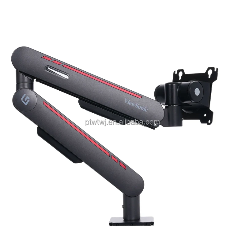 Premium Heavy Duty Gas Spring Single Arm With RGB Lights Universal Desk Mount Bracket
