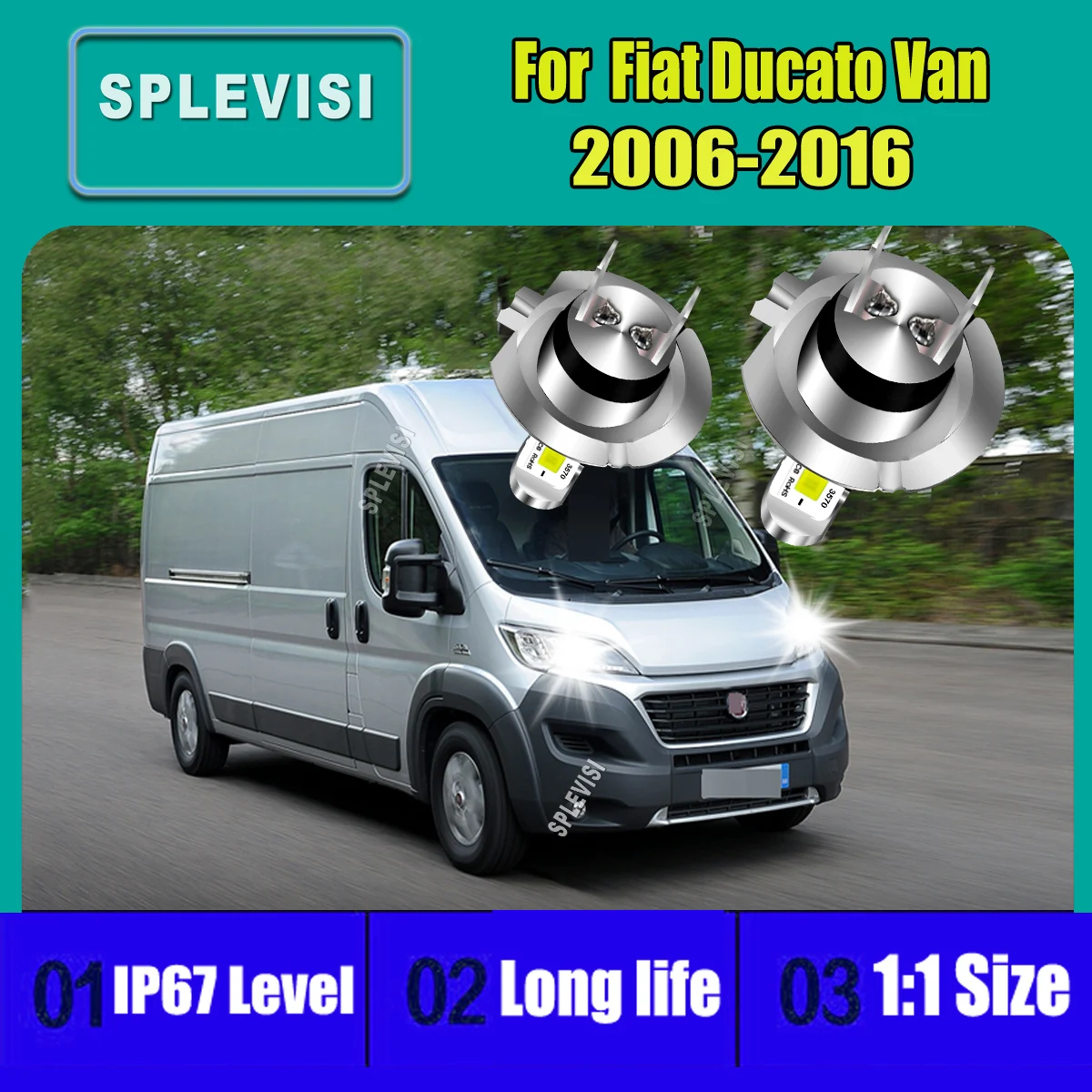 

Светодиодная автомобильная лампа ближнего света H7 6000K белого света, диодная лампа 12 В для Fiat Ducato Van 2006 2007 2008 2009 2010 2011 2012-2016