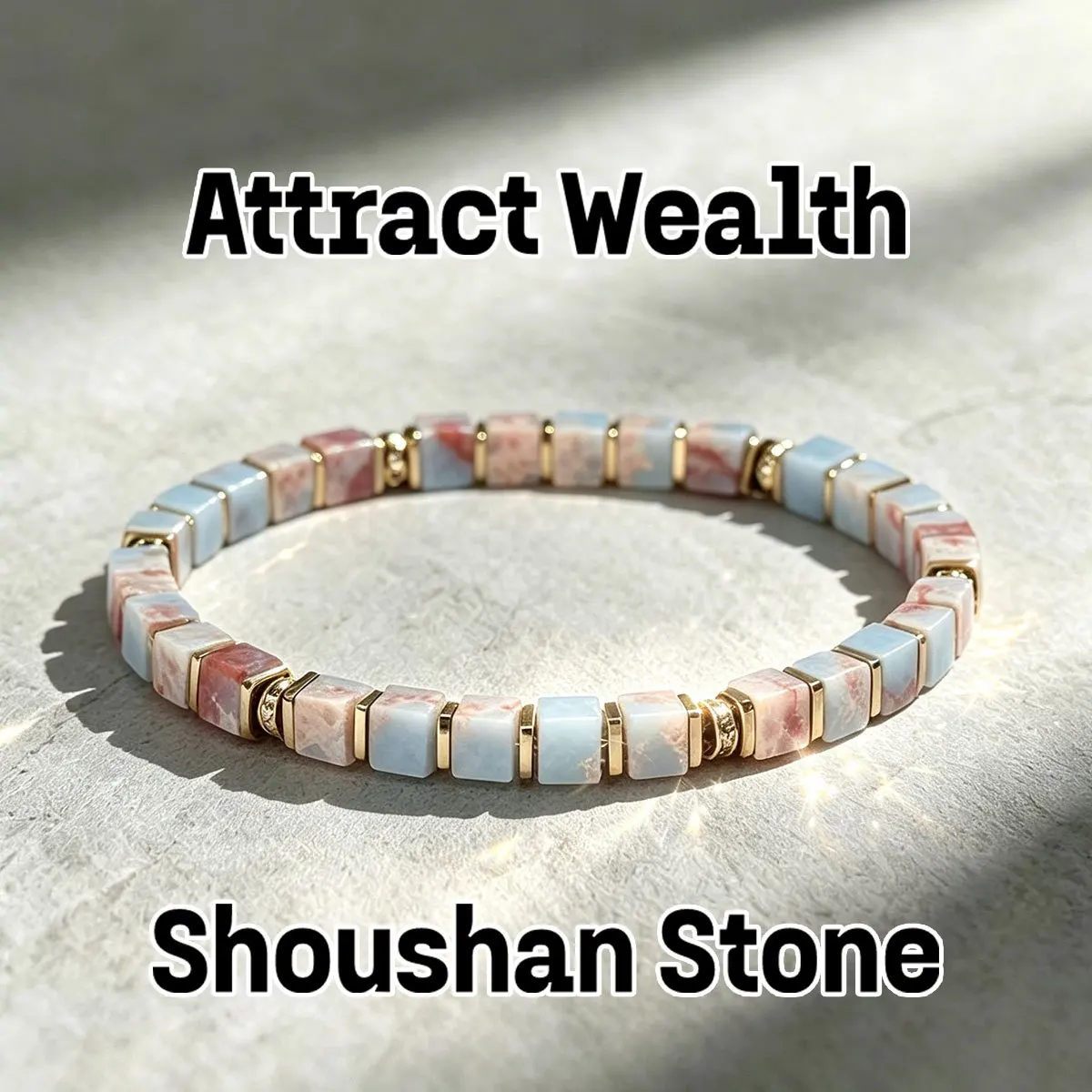 1pc Light Luxury Shoushan Stone Block Bead Bracelet, Symbolizing Wealth, Daily Jewelry for Men and Women, Jewelry Gifts