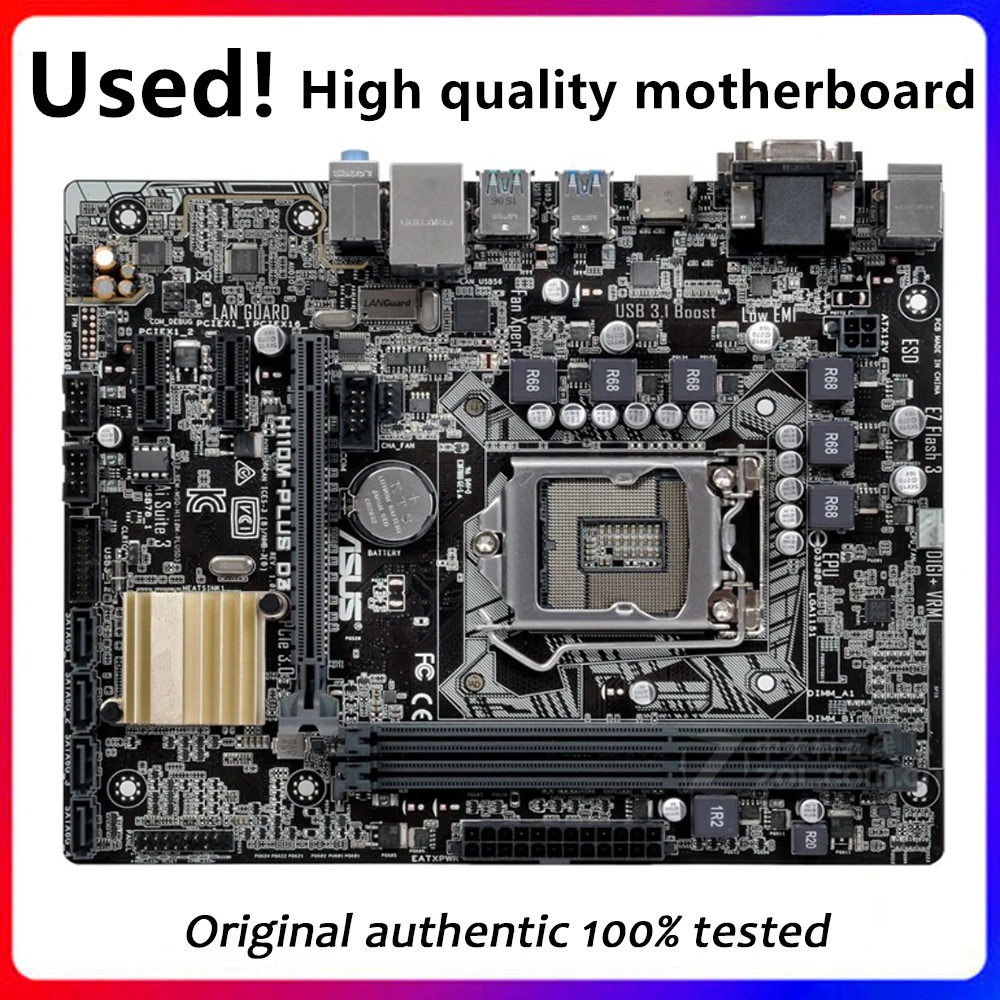 

For Asus H110M-PLUS D3 Original Used Desktop Intel H110 H110M DDR3 Motherboard LGA 1151 i7/i5/i3 USB3.0 SATA3