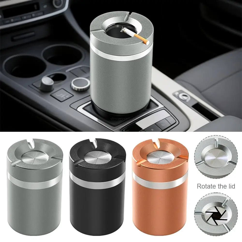 Cooler Premium-Aschenbecher mit Drehfunktion und Deckel, Aschenbecher für Raucherzubehör, Anti-Tropf-Aschenbecher für Zuhause und Auto – Detail 6