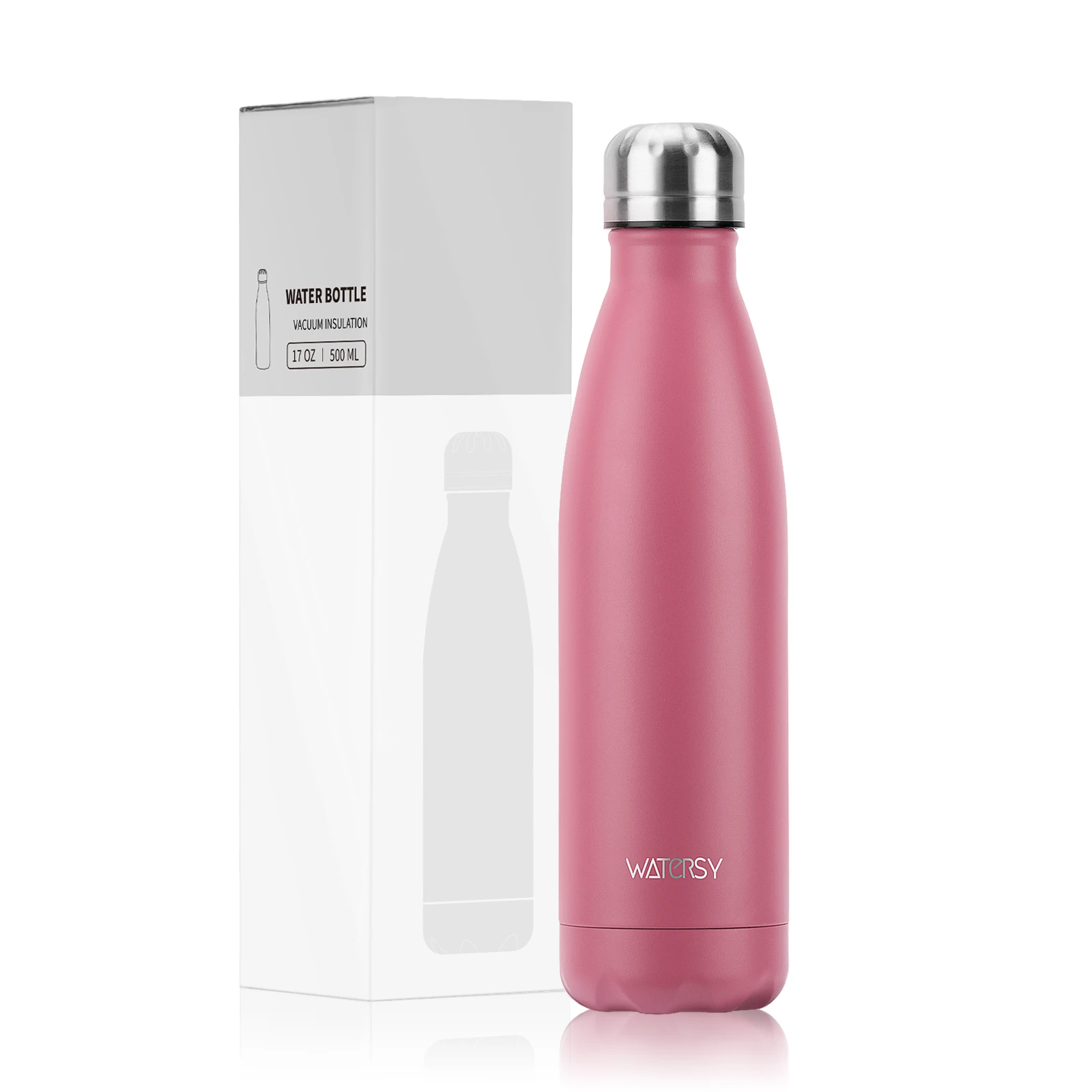 WATERSY 500ml Insulated Water Bottle, Stainless Steel Thermal Leakproof Flask, BPA-Free Double Walled Vacuum Bottle For_maomaolike.com