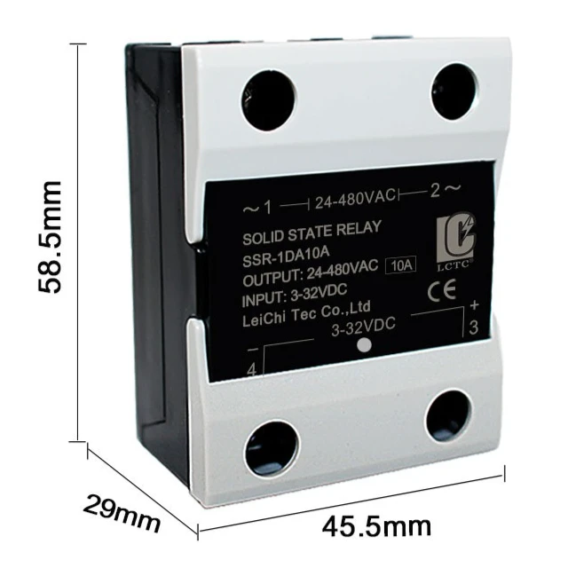 LCTC SSR مرحل الحالة الصلبة العشوائي 10A 25A 40A 60A 80A 100A 120A DC التحكم AC مرحلة واحدة التحكم 3-6VDC 24-480VAC #4
