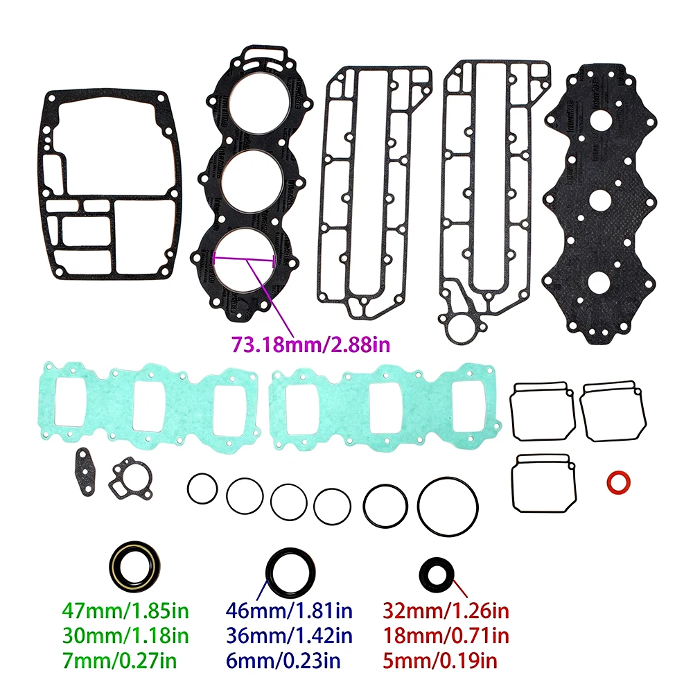 6H3-W0001 Power Head Gasket Kit 6H3-W0001-00 for Yamaha Outboard Engine 60HP 3 Cylinder for Parsun T60 Hidea Seapro