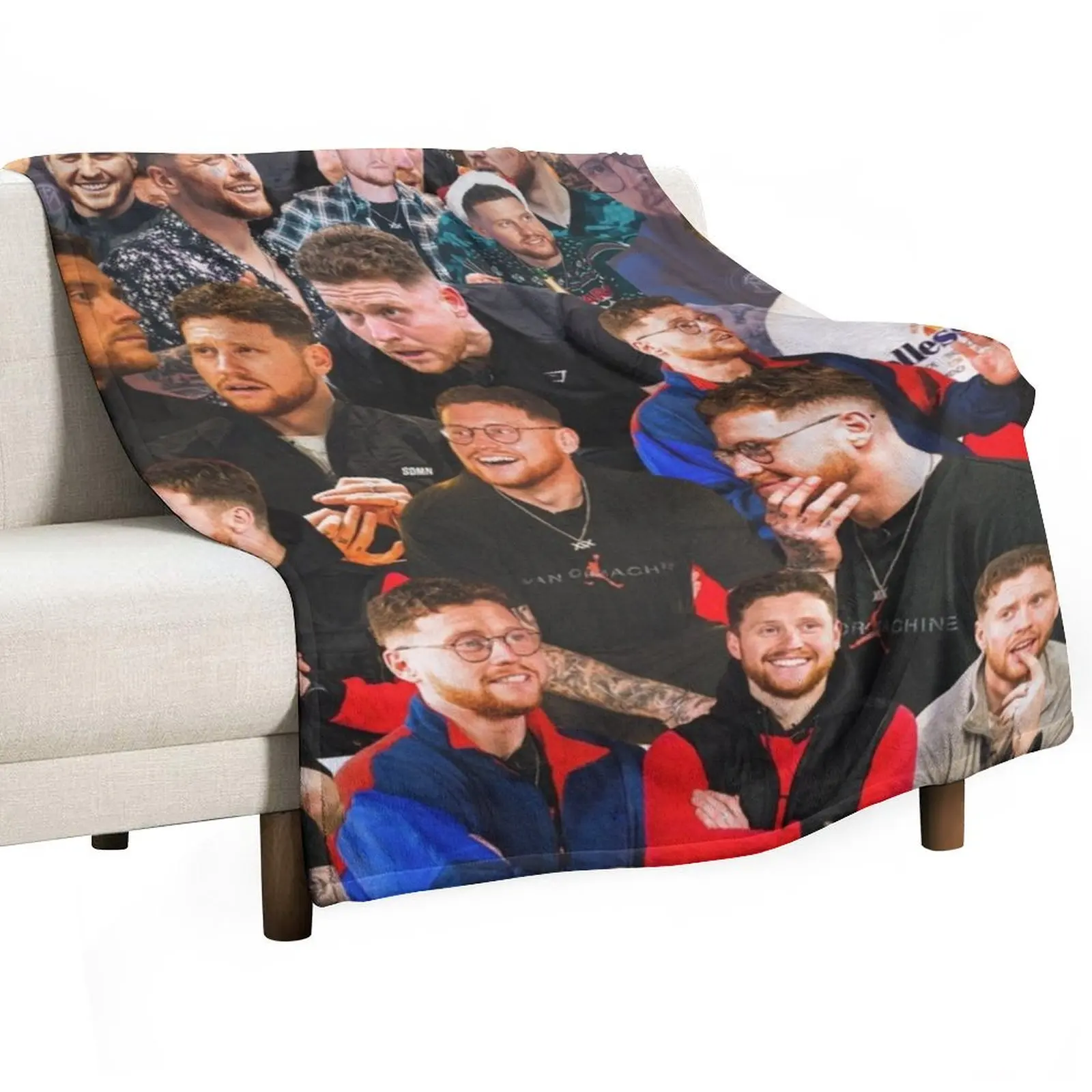 

behzinga photo collage Throw Blanket Warm halloween Picnic Tourist Blankets
