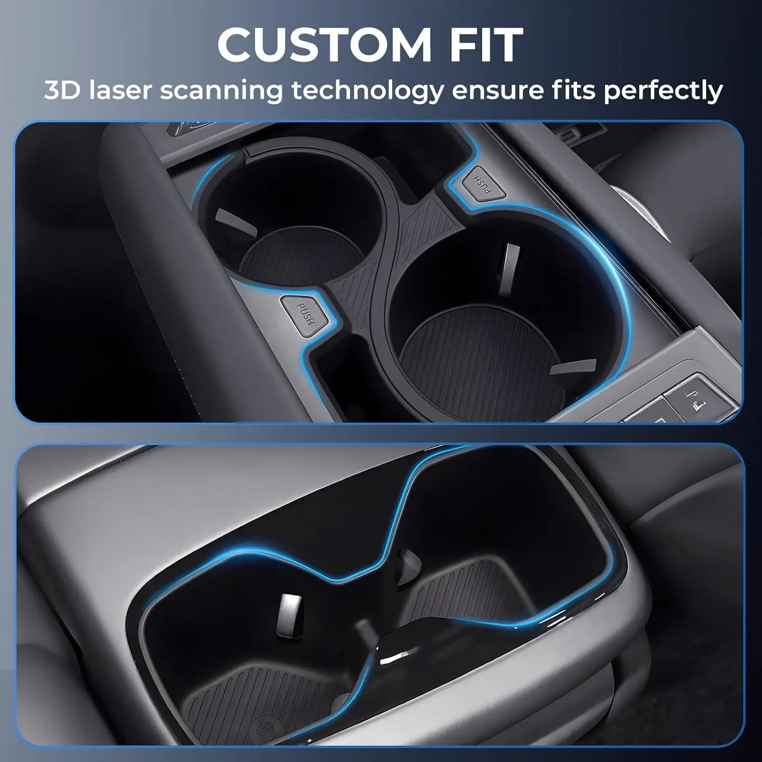Cup Holder Inserts for KIA EV9 2024-2026 Land/GT-Line/GT TPE Center Console Front Rear Cup Holder Liner Protector  Accessories view 2