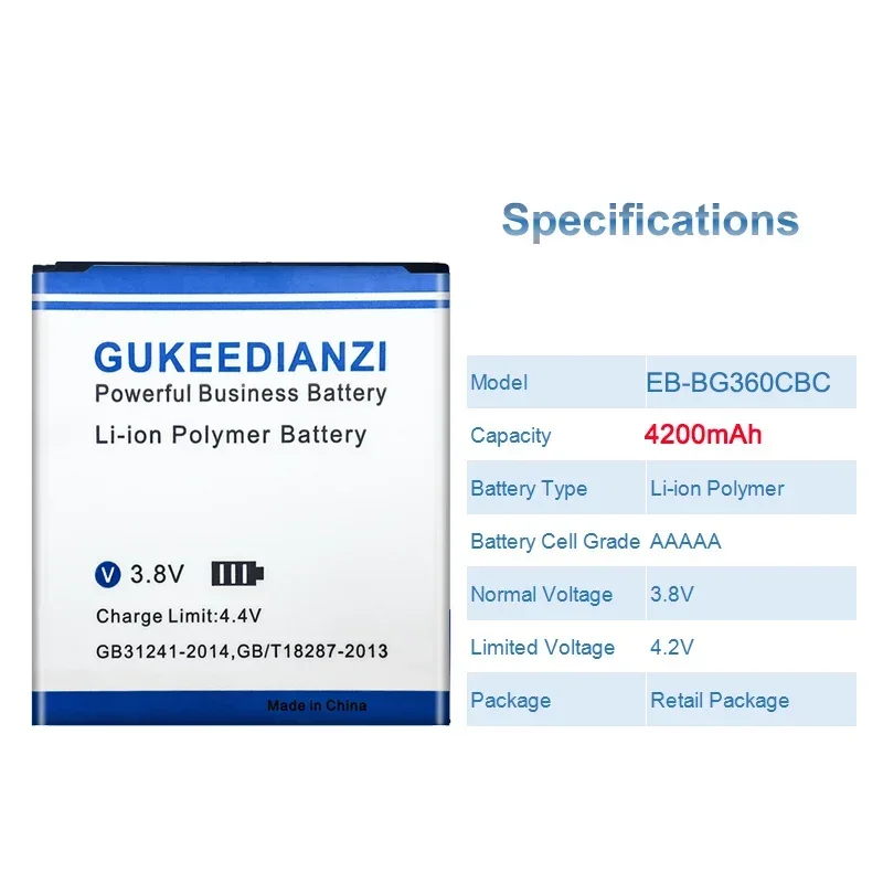 EB-BG360CBC بطارية الهاتف المحمول 4200mAh لأجهزة سامسونج جالاكسي J2 وين 2 Duos TV لهاتف جالاكسي كور برايم SM G360