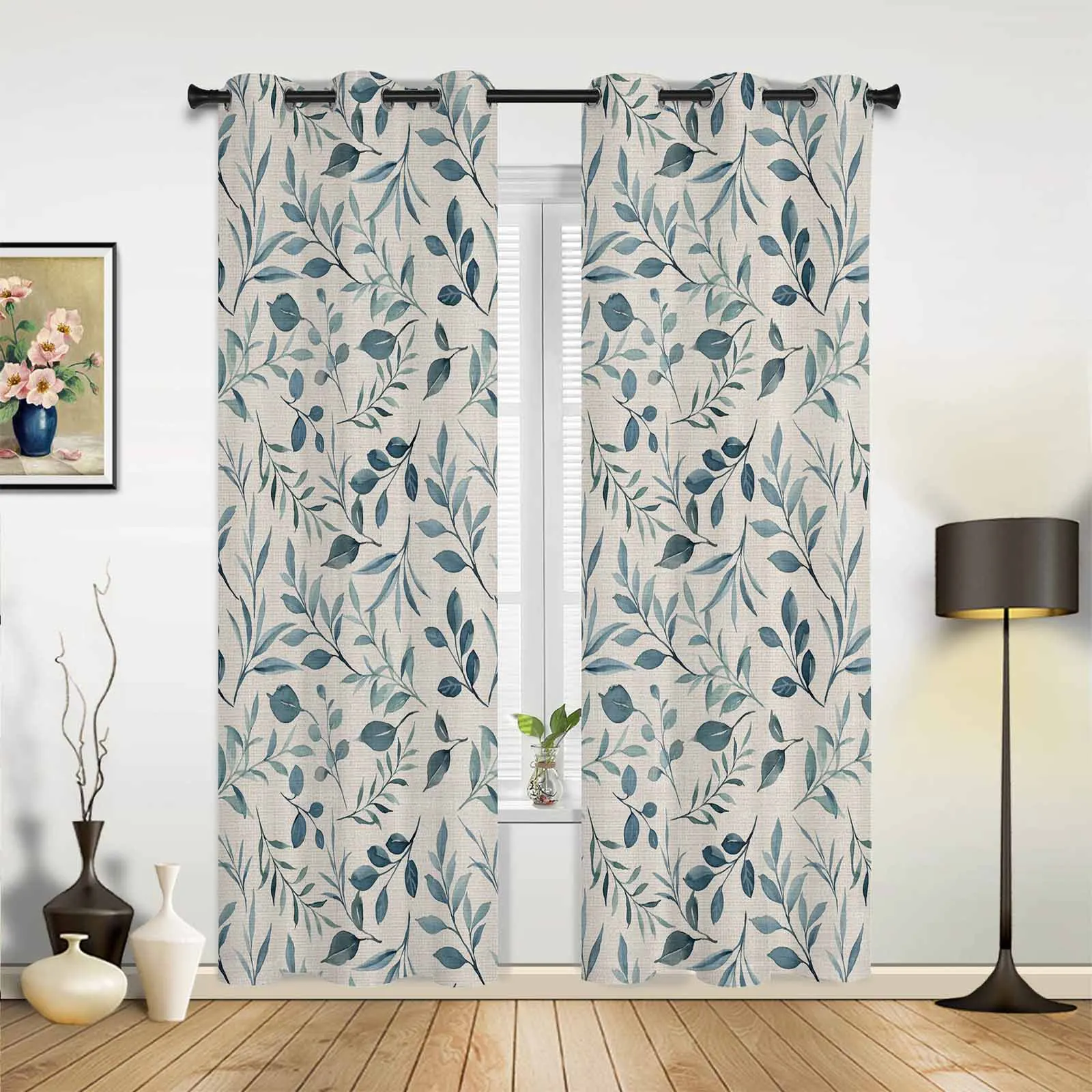 Leaves Fields Window Window Curtains Living Room Bathroom Bedroom Decor Kids Window Treatment