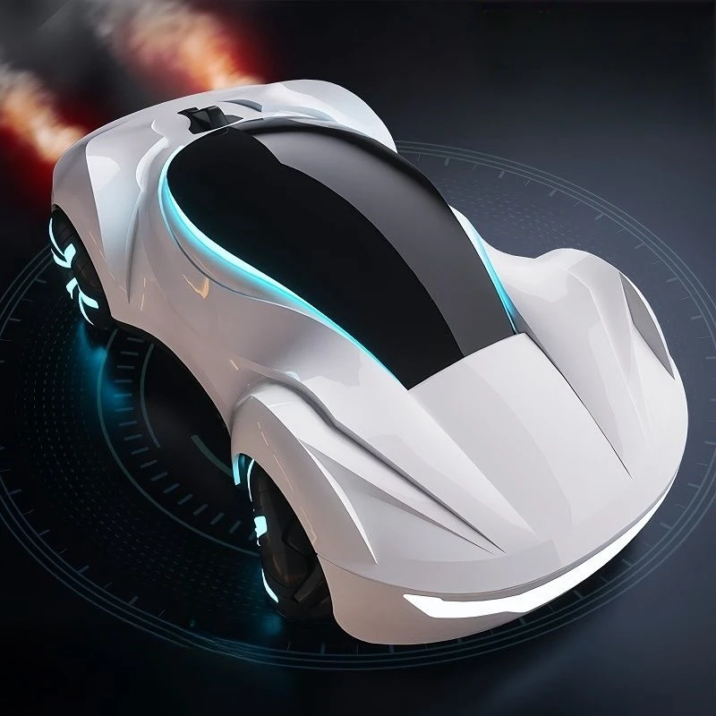 NEW cool sports car dual spray with sound and cool lights four-wheel drive science fiction concept car children\'s remote control