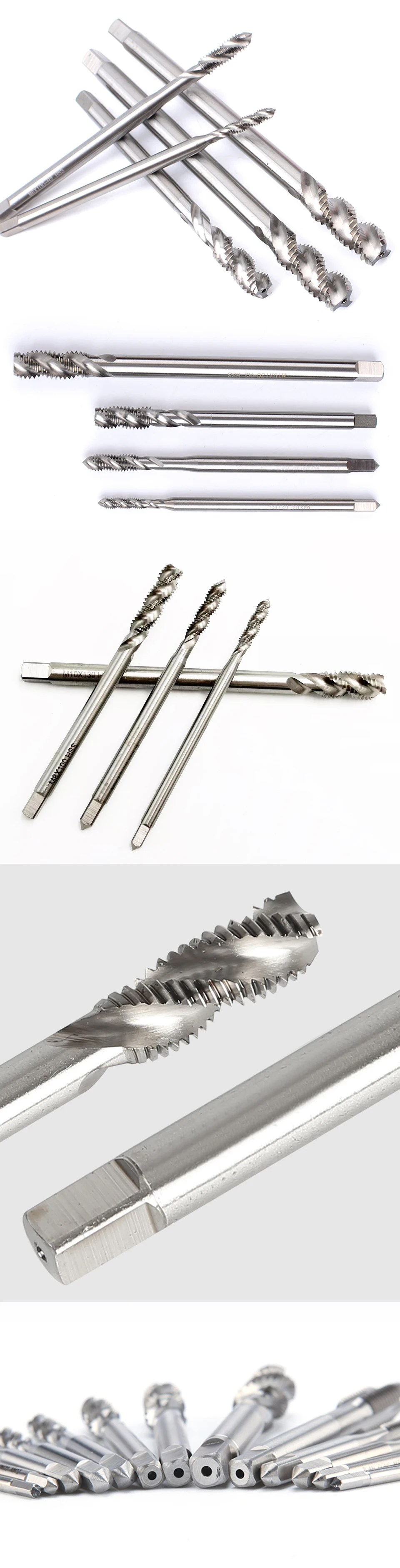 HSS-Gewindebohrer mit verlängertem langem Schaft M2-M33, metrische Spiralnutgewindebohrer, 100, 120, 130, 150, 160, 200, 250 mm Länge, für tiefes Loch für Metall – Detail 9