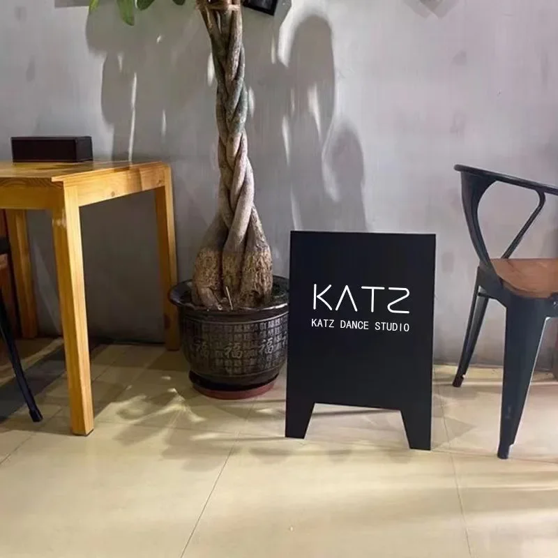 

Store door sign creative wrought iron floor vertical door sign coffee shop milk tea shop display billboard foldable