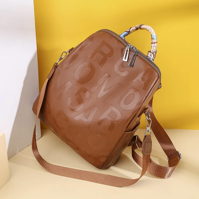 New Women Ribbon Backpacks Designer High Quality Soft Leather Letters Back Bag Brand Female Travel Bags Mochilas Mujer Backbags