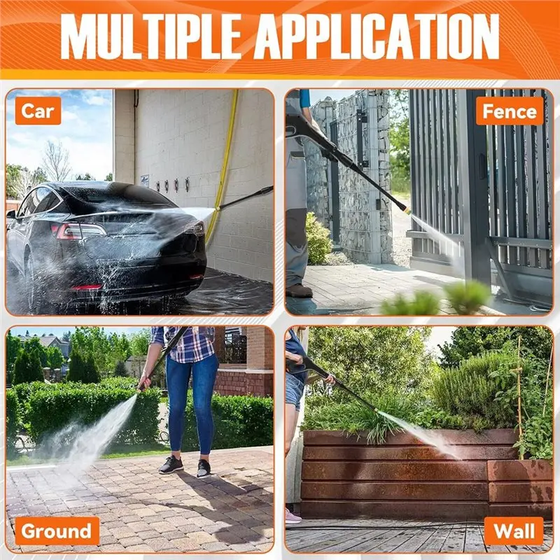 A74E-High Pressure Washer Replacement Kit With Jet Wand And 5 Spray Nozzles- For Portland Husky Black Decker Ford Pulsar Tip
