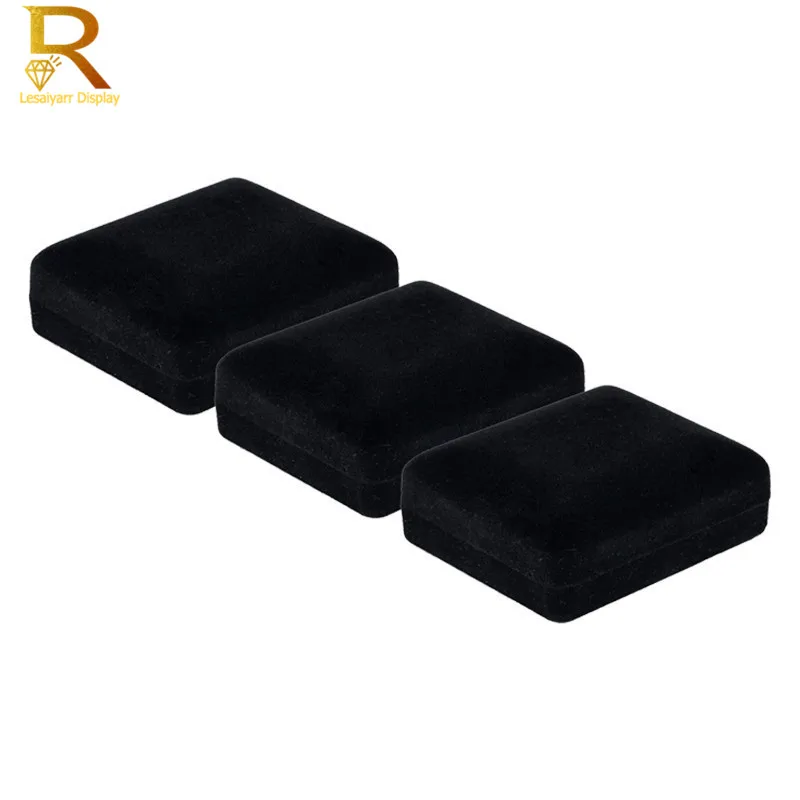 Wholesale Black Velvet Cufflinks Gift Box Men Shirt Cufflinks Gemelos Carrying Case Cuff Link Tie Clip Boxes