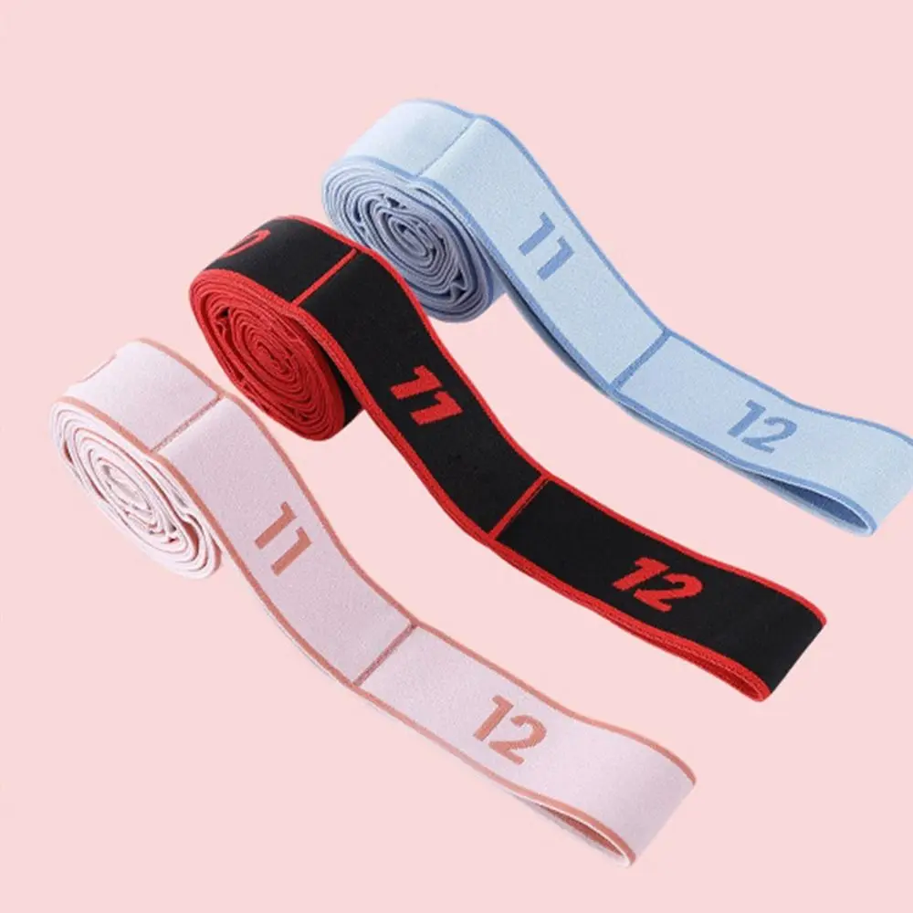 Portable Elastic Yoga Stretching Belt Digital 10/12 Grid Resistance Band Adjustable Dance Stretch Band Adult Child