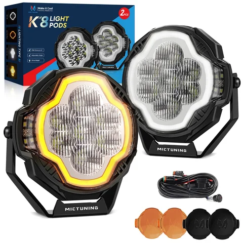 Светодиодные фары K8 Halo UltraDrive Pod Light 4 дюйма для бездорожья, увеличенный радиус действия и широкий угол рассеивания, боковые светодиодные прожекторы, водонепроницаемость IP68, пара