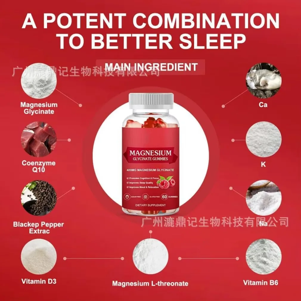 

60 Capsules Magnesium Glycinate Gummies Support Bone Heart Muscle Nervous System Health Premium Supplement