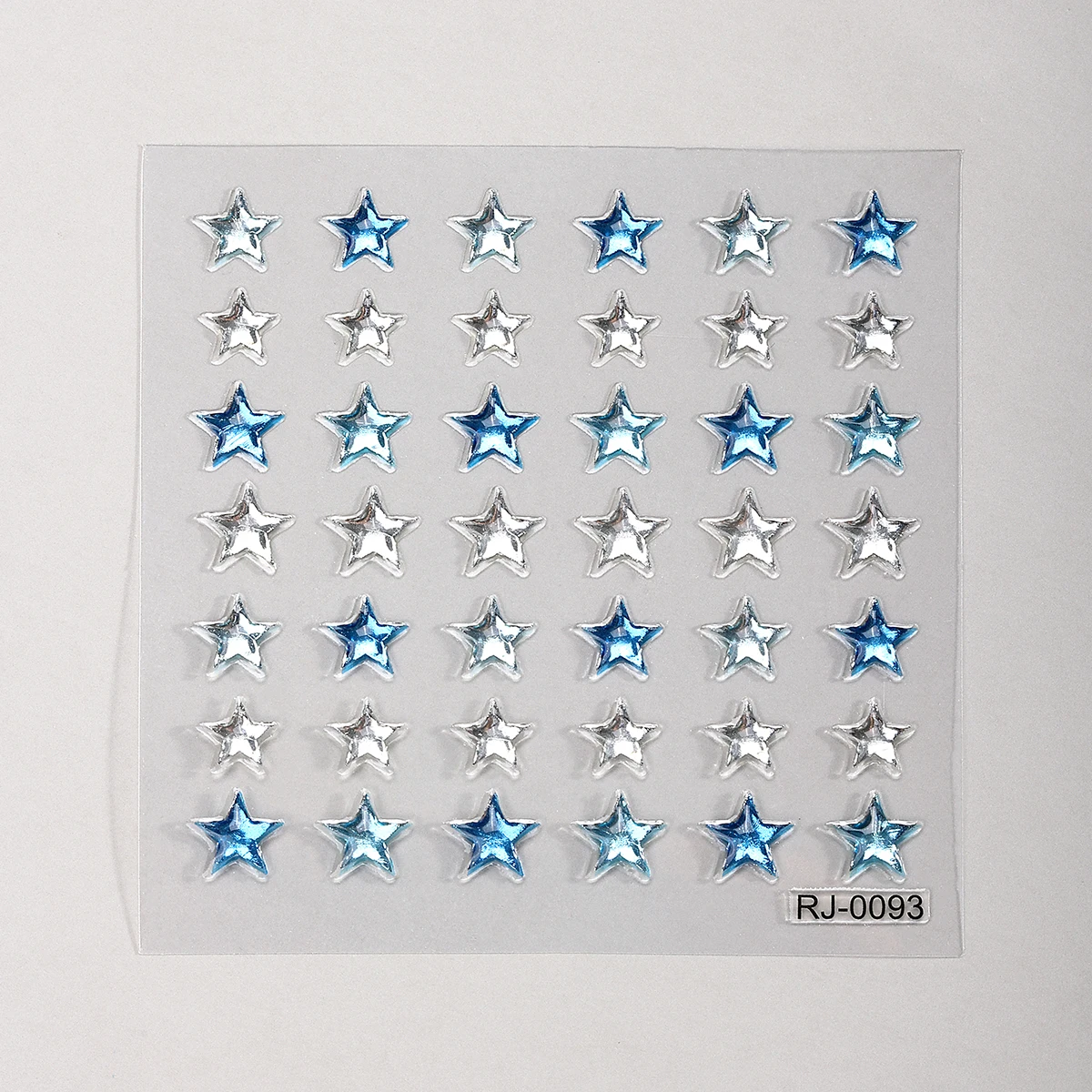 Pegatinas de plata y estrella azul para decoración de uñas, dijes adhesivos de Metal 5D Y2K, calcomanías de manicura para niñas, deslizadores DIY, 1 unidad