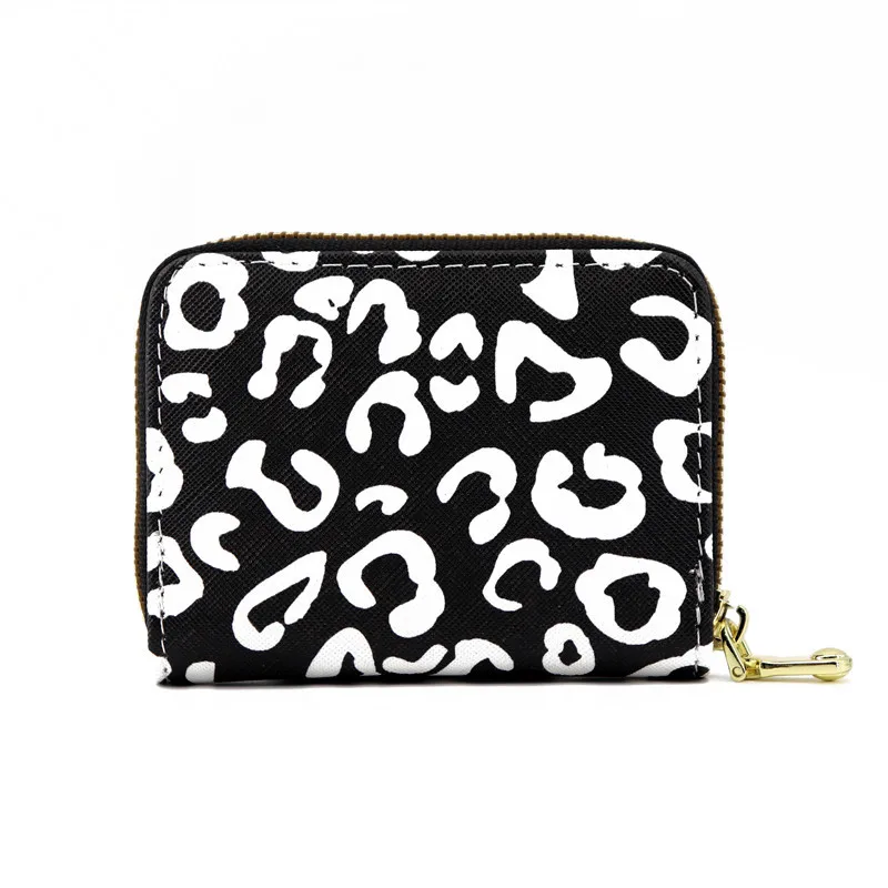 

Leopard Print Mini ID Card Holder Bank Credit Card Box Multi Slot Card Case Wallet for Women