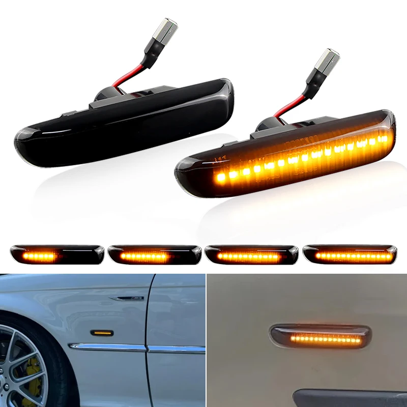 Sequential Flashing LED Turn Signal Side Marker Light For BMW 3 Series E46 Sedan Coupe Wagon Convertible 1997-2001