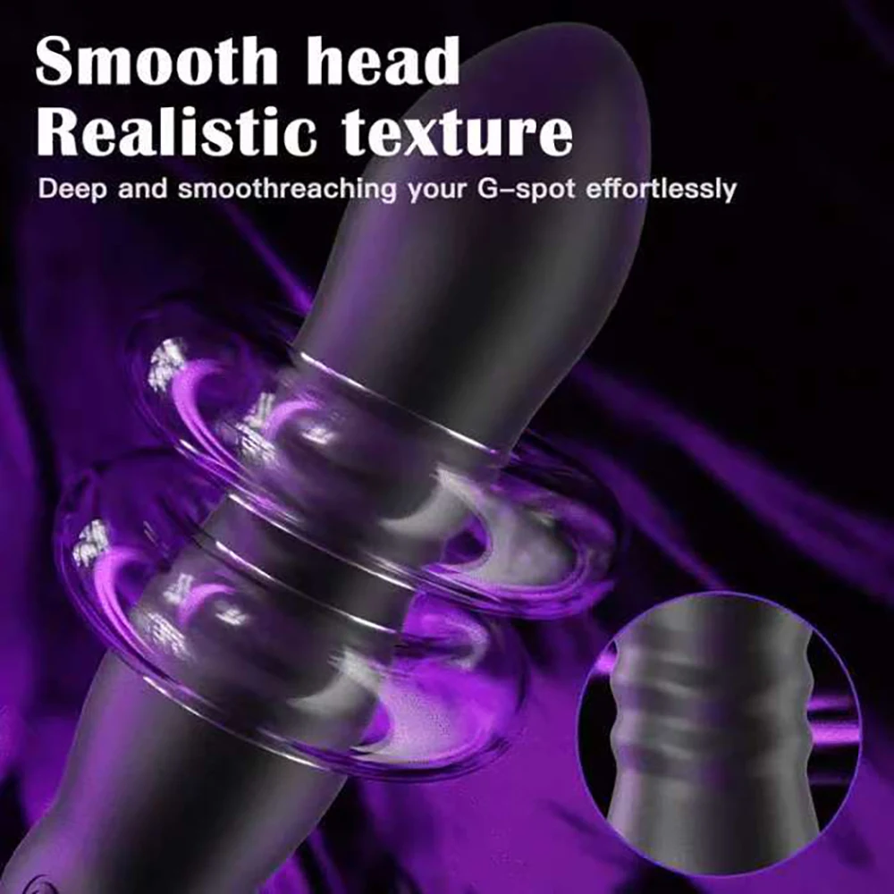 2-in-1 Vibrating Dildo Vagina Anal Butt Plug Vibrator Glans Stimulator Massager Sex Toys G-Spot Sex Toy For Women Men and Couple view 4