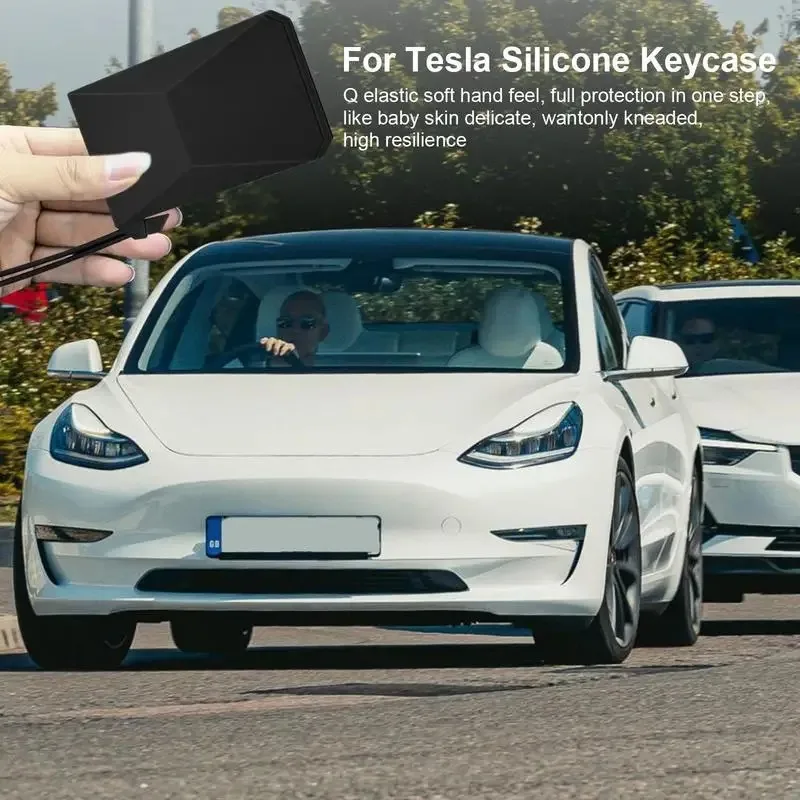 

Key Card Holder for Tesla Model Y 3 X ModelS Plaid Cybertruck Design Soft Silicone Card Protector Cover Keycase Key Case for Car