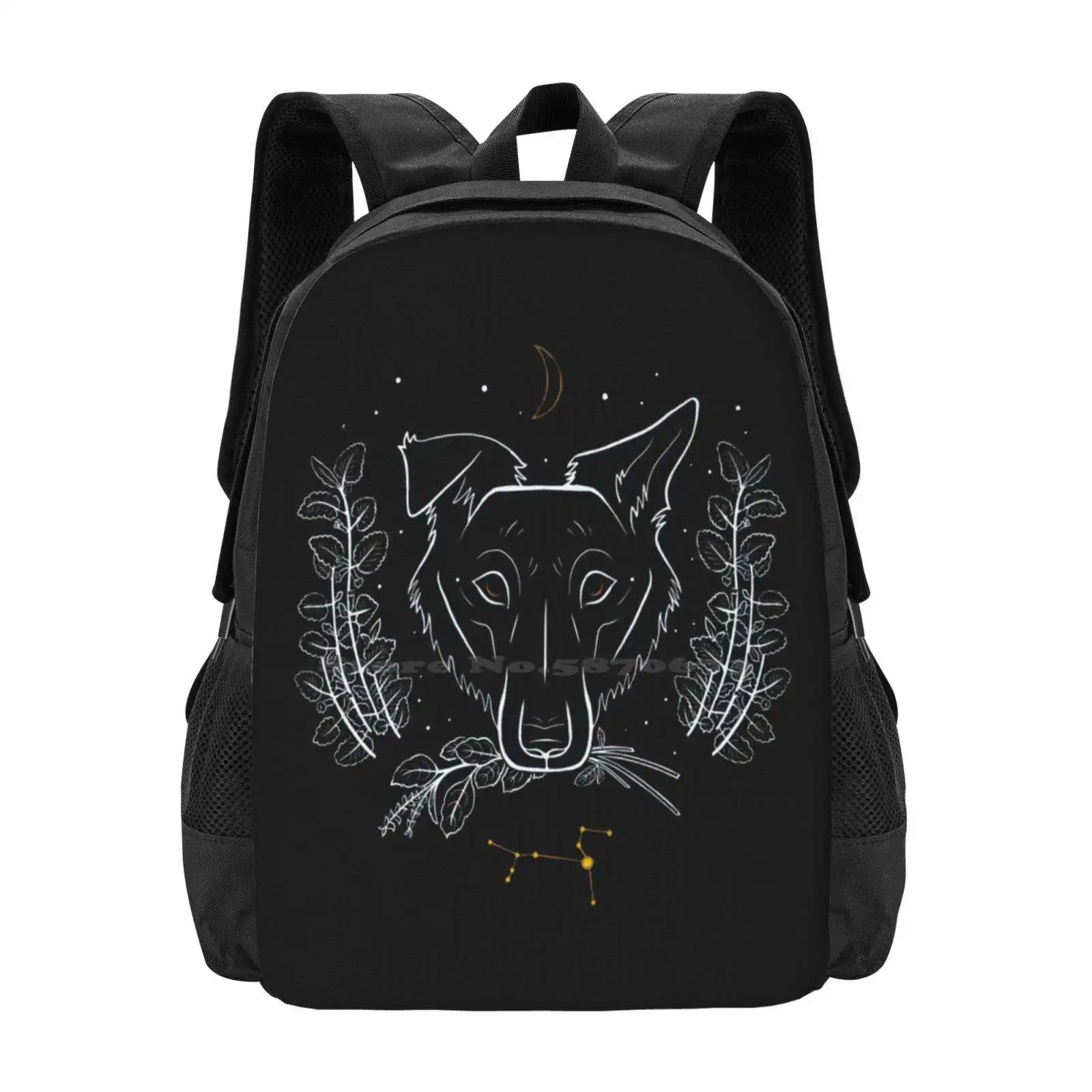 Familiar Series: Canis Hot Sale Schoolbag Backpack Fashion Bags Dogs Herbs Witchcraft Familiar