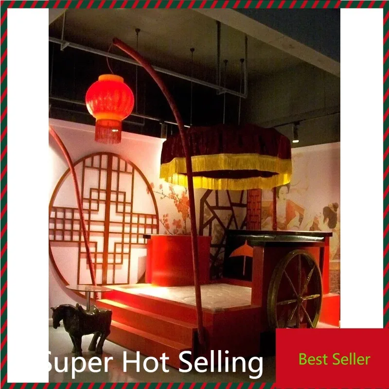 

QQ132 Boutique Hotel Bed B & B Furniture Light Luxury Hotel Water Bed Electric Bed Chinese Theme Furniture