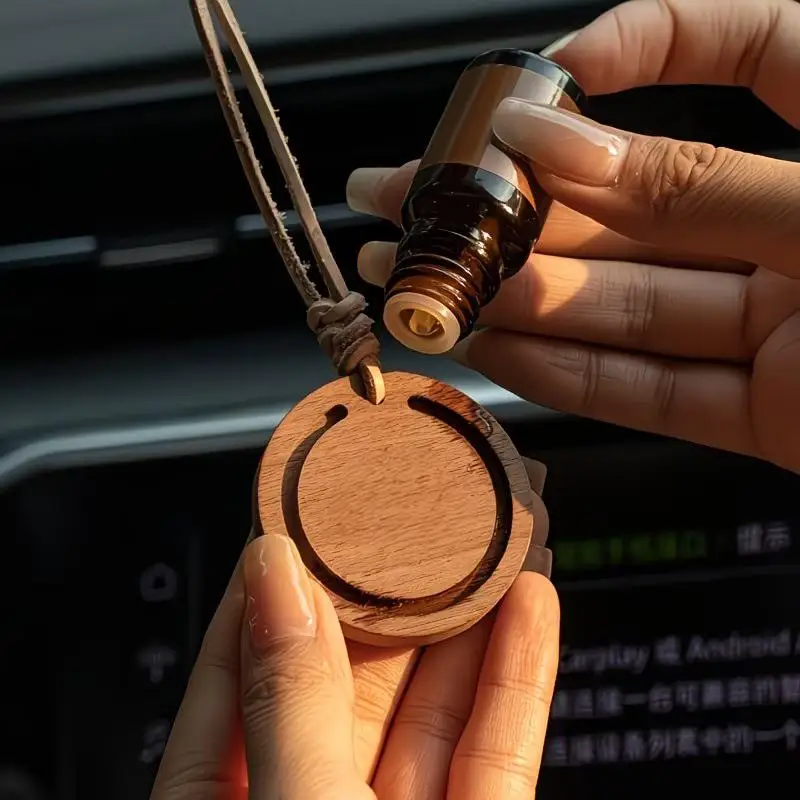 Car Diffuser Wooden Essential Oil Minimalist Design Natural Aroma Lasting Scent Decorative Gift for Family and Friends