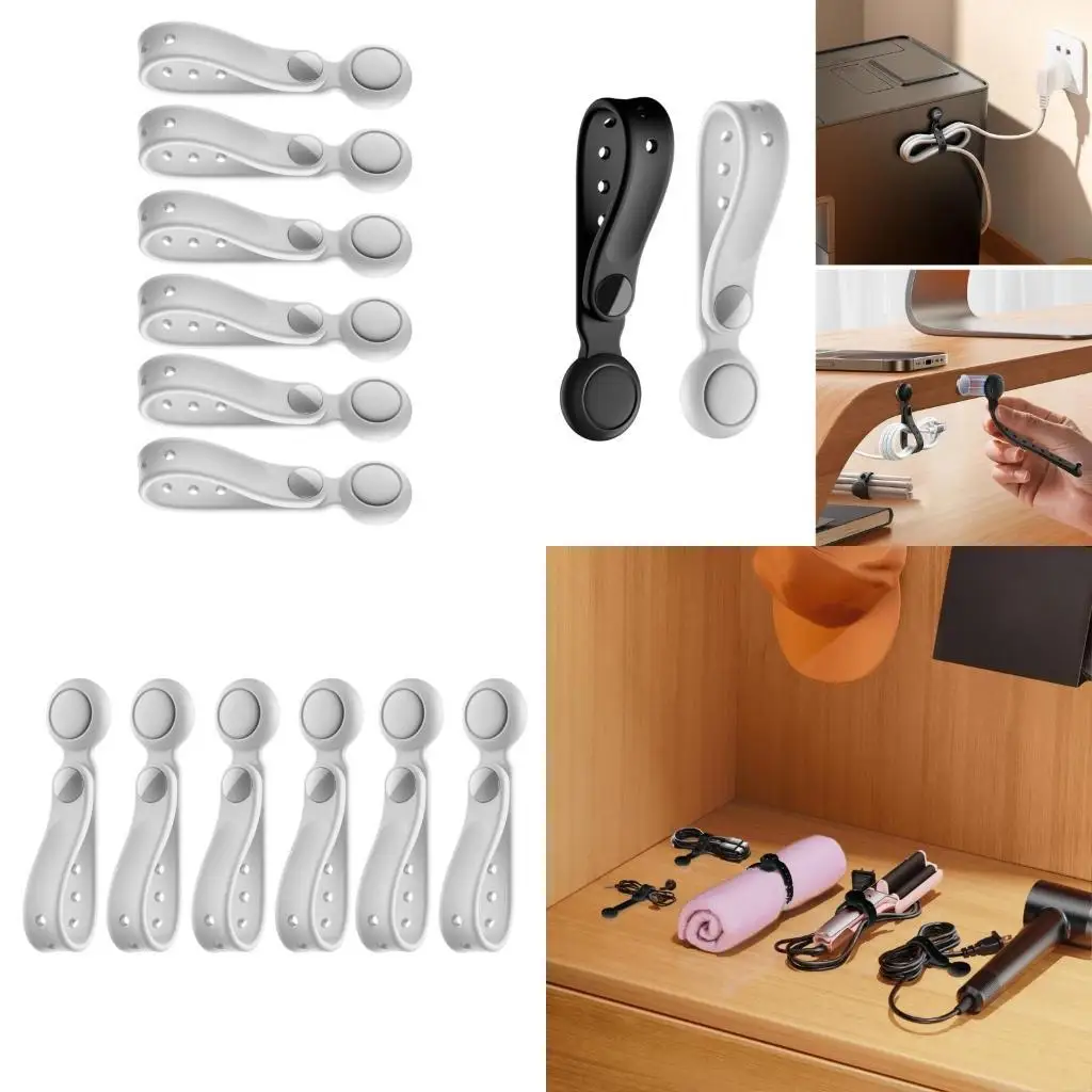 Y5JB -Packung 6PCs wiederverwendbare elastische Kabelgurte Datendrahtband für Heim und Büros