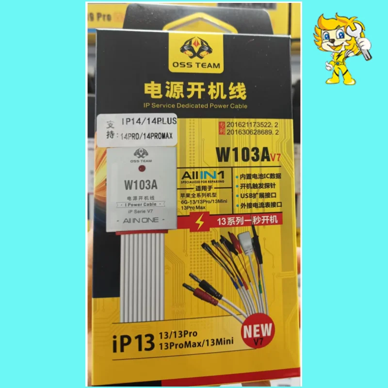 

OSS W103A V7 Power Supply Test Cable with Battery Activation Charge Board For iP 6 7 8 X XS 11 12 13 14 Repair Boot Line