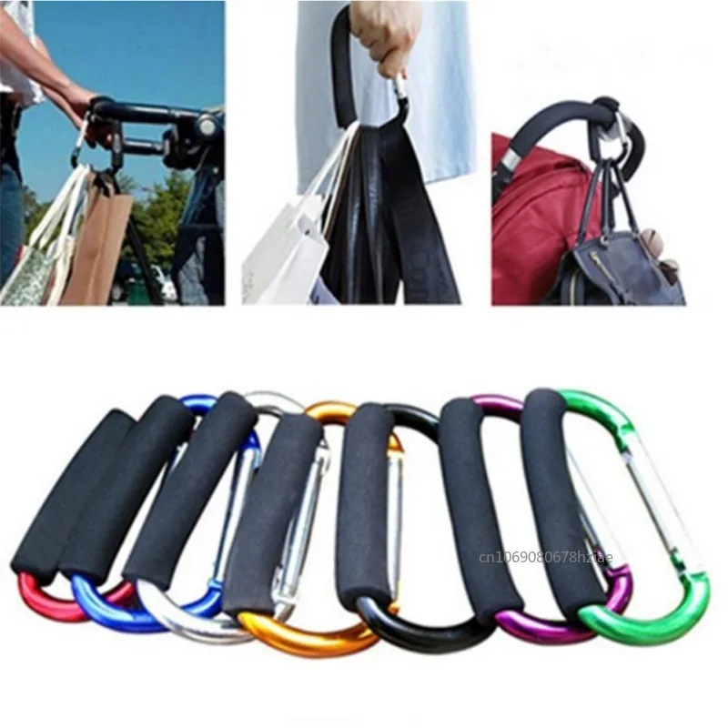 7 Colors D Ring Mountaineering Buckle Spring Snap Keychain Clip Aluminum Alloy Large Carabiner Stroller Hook Organizer Multitool