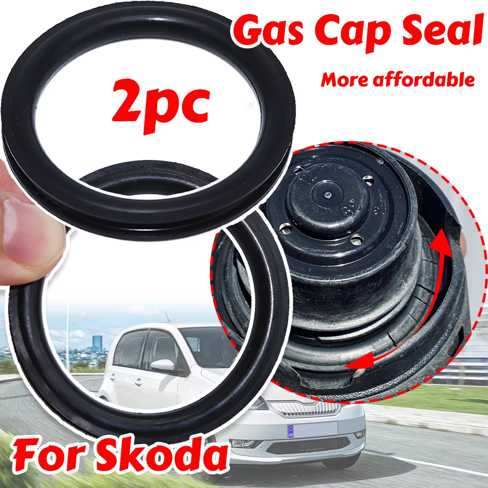 2X Tank Cap Seal Fuel Filler Neck Gas Cap Repair O-ring Rubber Gasket Washer For Skoda Superb Slavia Scala Rapid Karoq Kushaq