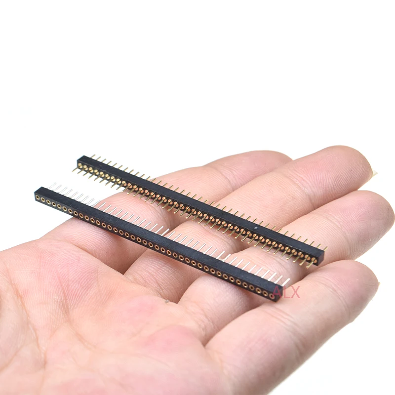 1X40 PIN Single Row MALE FEMALE ROUND PIN Header connector Strip 1.778MM PITCH 1X40pin 1*40 40P 40PIN black FOR PCB BOARD