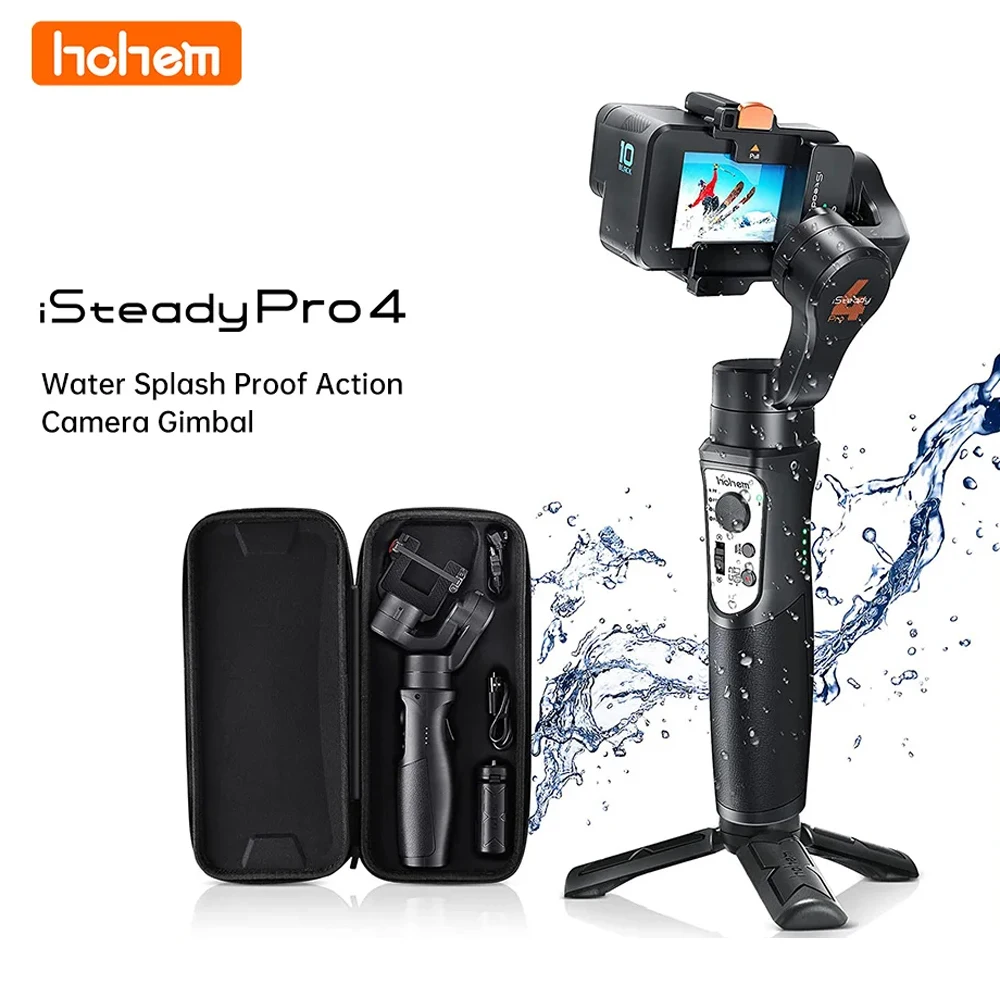 

Hohem ISteady Pro 4 Selfie Gimbal for GoPro 11/10/9/8/7/6/5 DJI OSMO Insta360 One R Action Camera 3-Axis Handheld Stabilizer