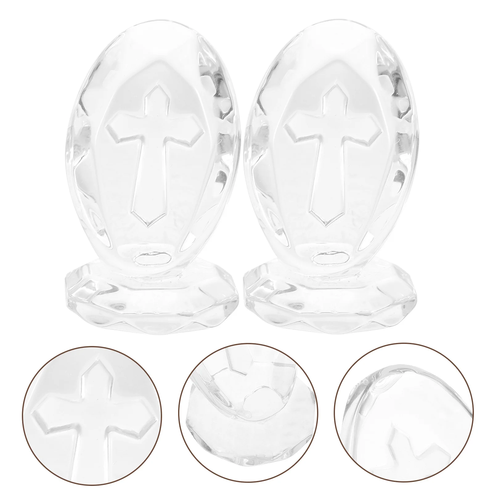 

2Pcs Crystal Cross Creative Desktop Decoration Art Craft Elegant Home Office Tabletop Ornament Statue Crystal Cross