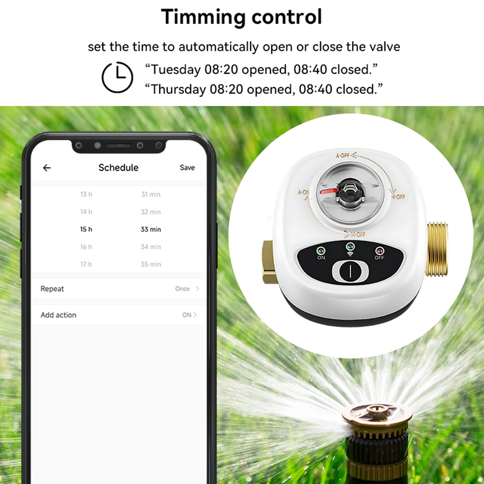 EWeLink ZigBee/Wifi Watervalve Automatic Switch Intelligent Ballvalve IP65 Waterproof Rating Wireless Remote APP Control