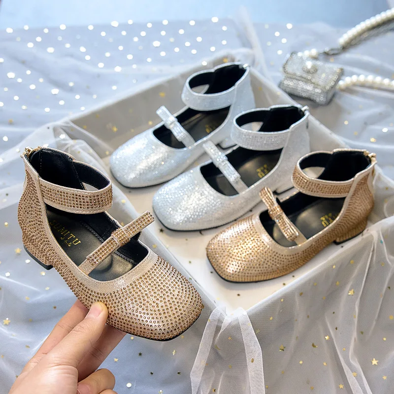 

Kids'Casual Shoes Breathable Solid Color PU Leather Spring Shoes For Children Anti-slip Sliver Gold Shoes Size 25-38