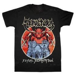 Camisetas estampadas Vintage, camisa de música de banda, Sepultura Bestial devaststation 2023