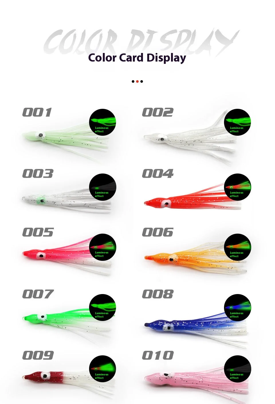 5 Teile/beutel 5-12 cm 20 Farben Glow Tintenfisch für Angeln Locken Weiche Gummi Octopus Tintenfisch Rock Köder meerwasser Künstliche Köder für Bass – Detail 7