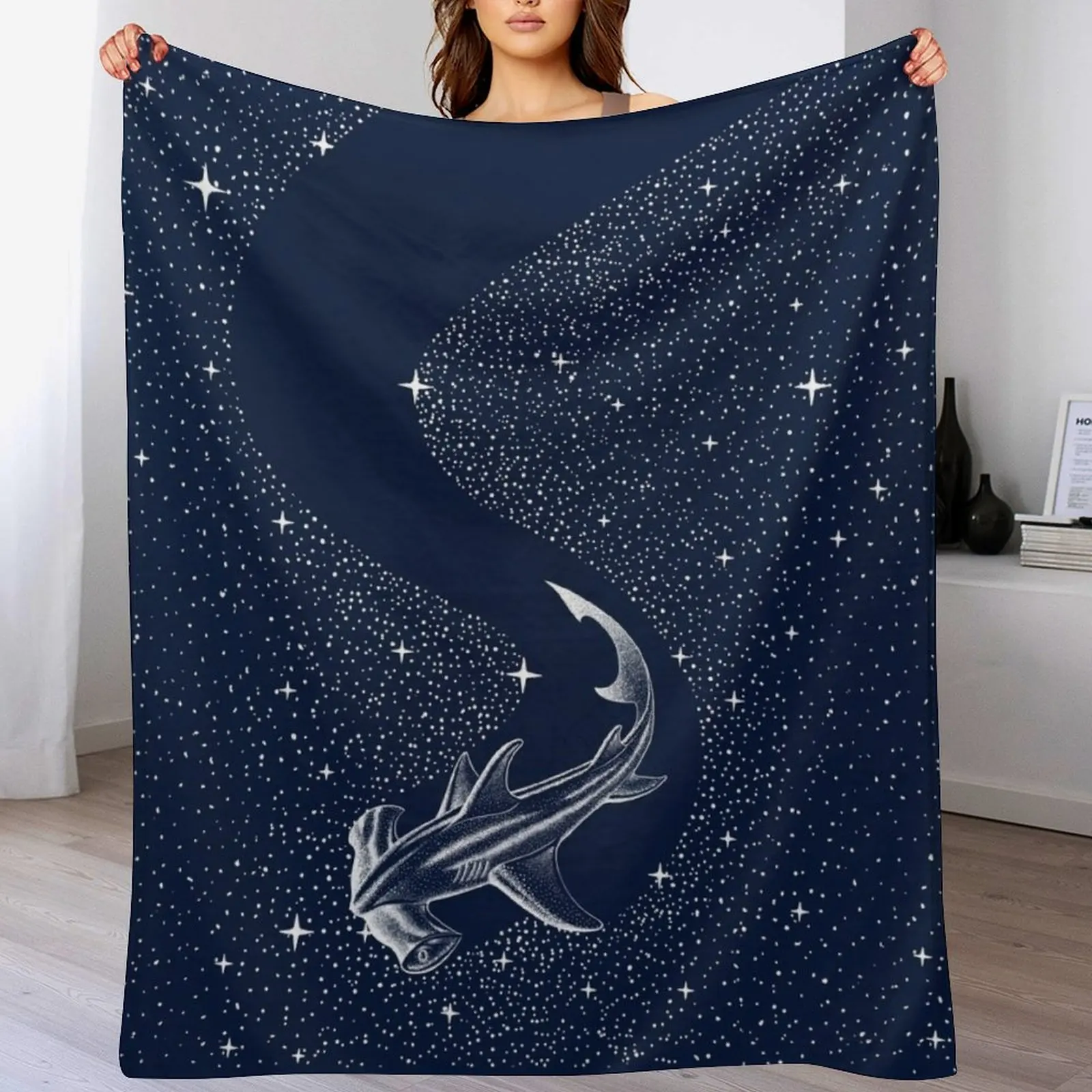 

Starry Hammerhead Throw Blanket