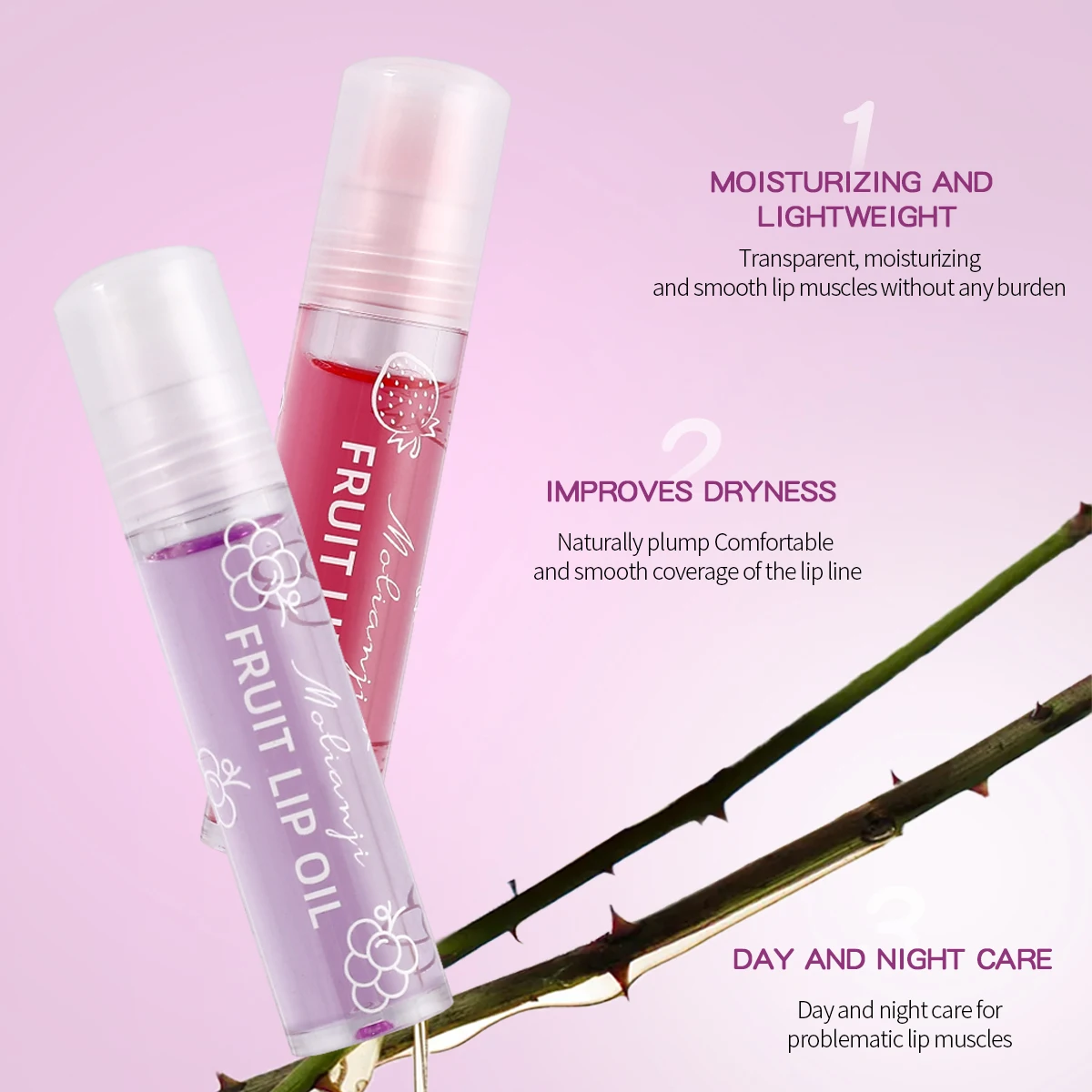 بلسم شفاه مرطب بزيت الشفاه للطلاب، كرة دوارة مرطبة، يتلاشى خطوط الشفاه، شفاف عديم اللون، للشفاه الجافة والمتشققة، رائحة الفاكهة